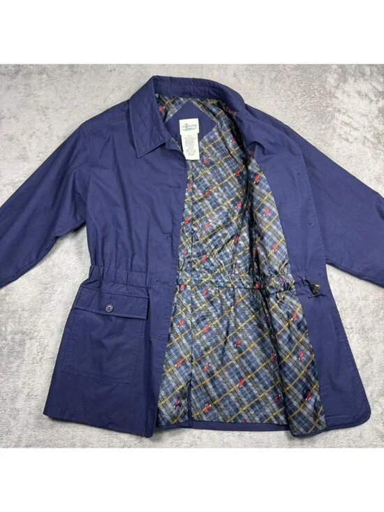 Vintage 90s Cottage Essentials Navy Blue Coat Womens Small Chore Barn Jacket - Picture 6 of 11